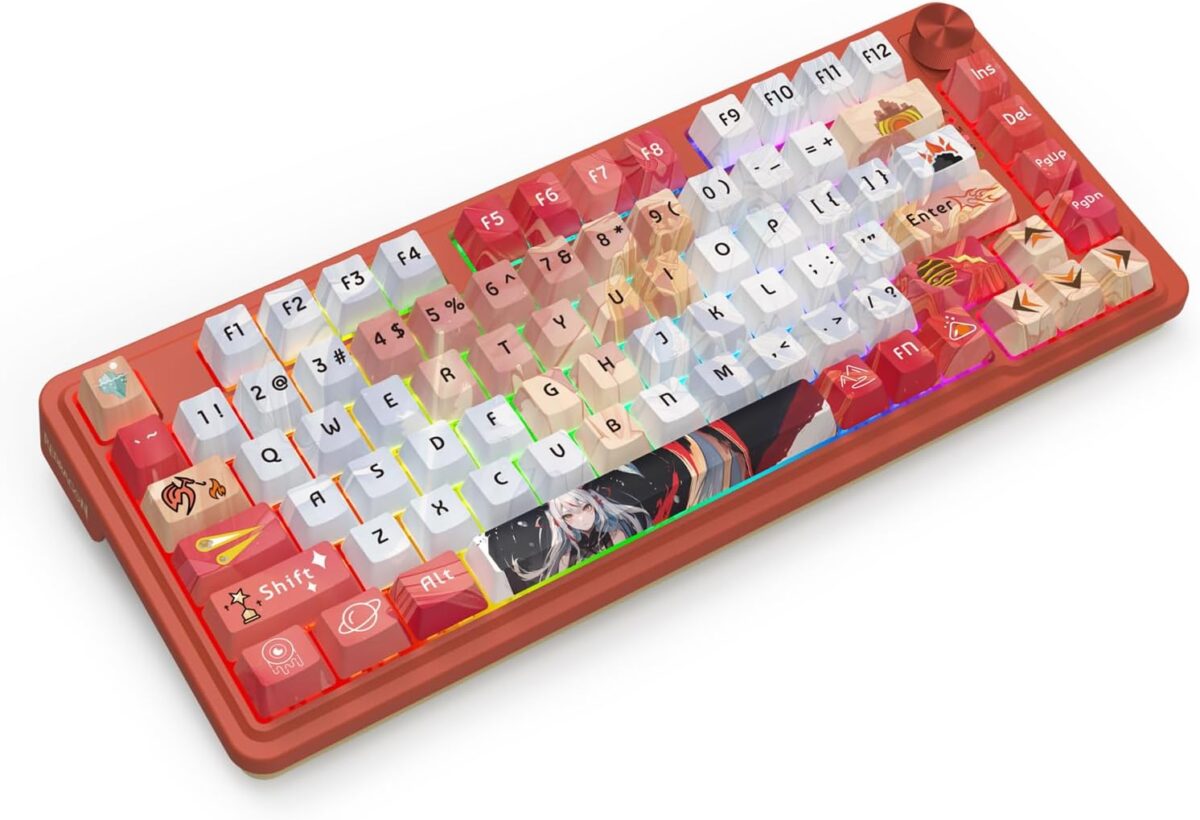 Redragon Ucal Pro K673 Pro - 75% Wired+2.4Ghz+BT Mechanical Keyboard Anime Theme (Custom Hi-Fi Linear Switch)