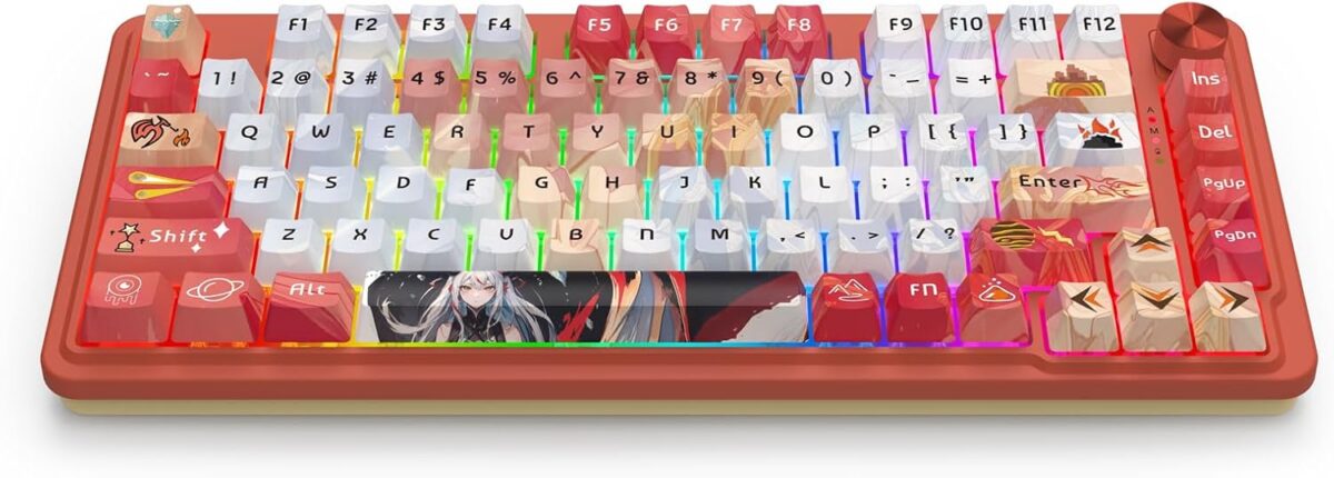 Redragon Ucal Pro K673 Pro - 75% Wired+2.4Ghz+BT Mechanical Keyboard Anime Theme (Custom Hi-Fi Linear Switch)