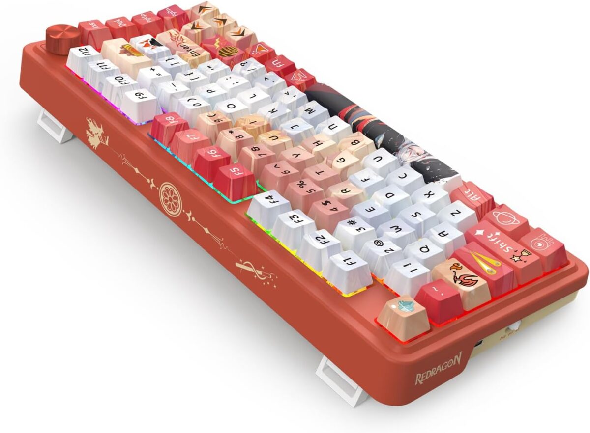 Redragon Ucal Pro K673 Pro - 75% Wired+2.4Ghz+BT Mechanical Keyboard Anime Theme (Custom Hi-Fi Linear Switch)