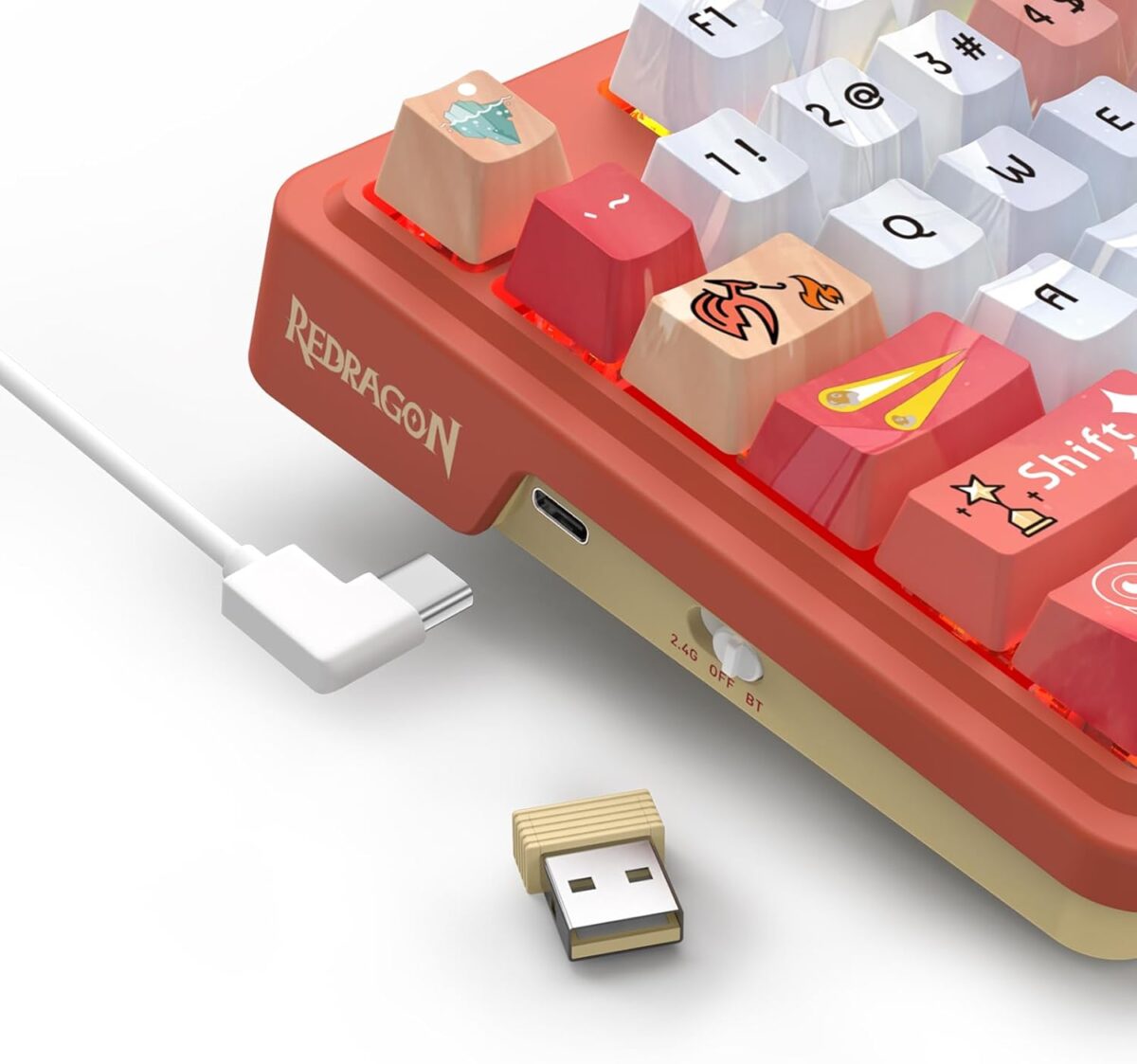 Redragon Ucal Pro K673 Pro - 75% Wired+2.4Ghz+BT Mechanical Keyboard Anime Theme (Custom Hi-Fi Linear Switch)
