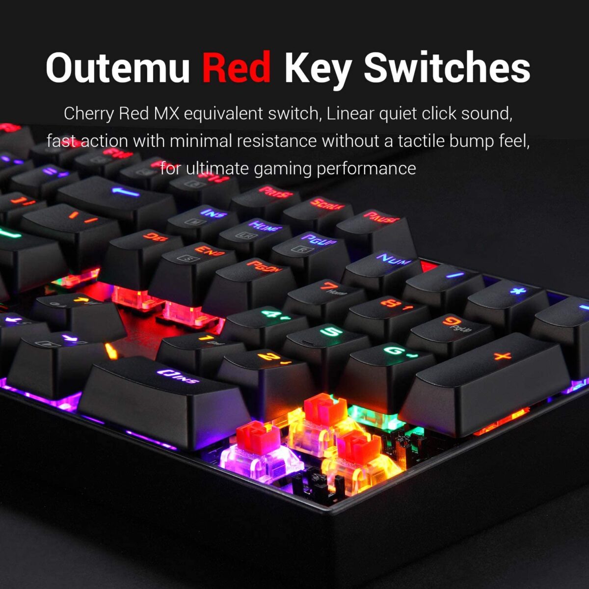 Redragon Vara K551-104 Wired Mechanical Keyboard Rainbow Black (Red Switch)