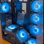 ICEMASTER Dynamite X7 Mid-Tower PC Case | Black Gaming Cabinet with 7 ARGB Fans