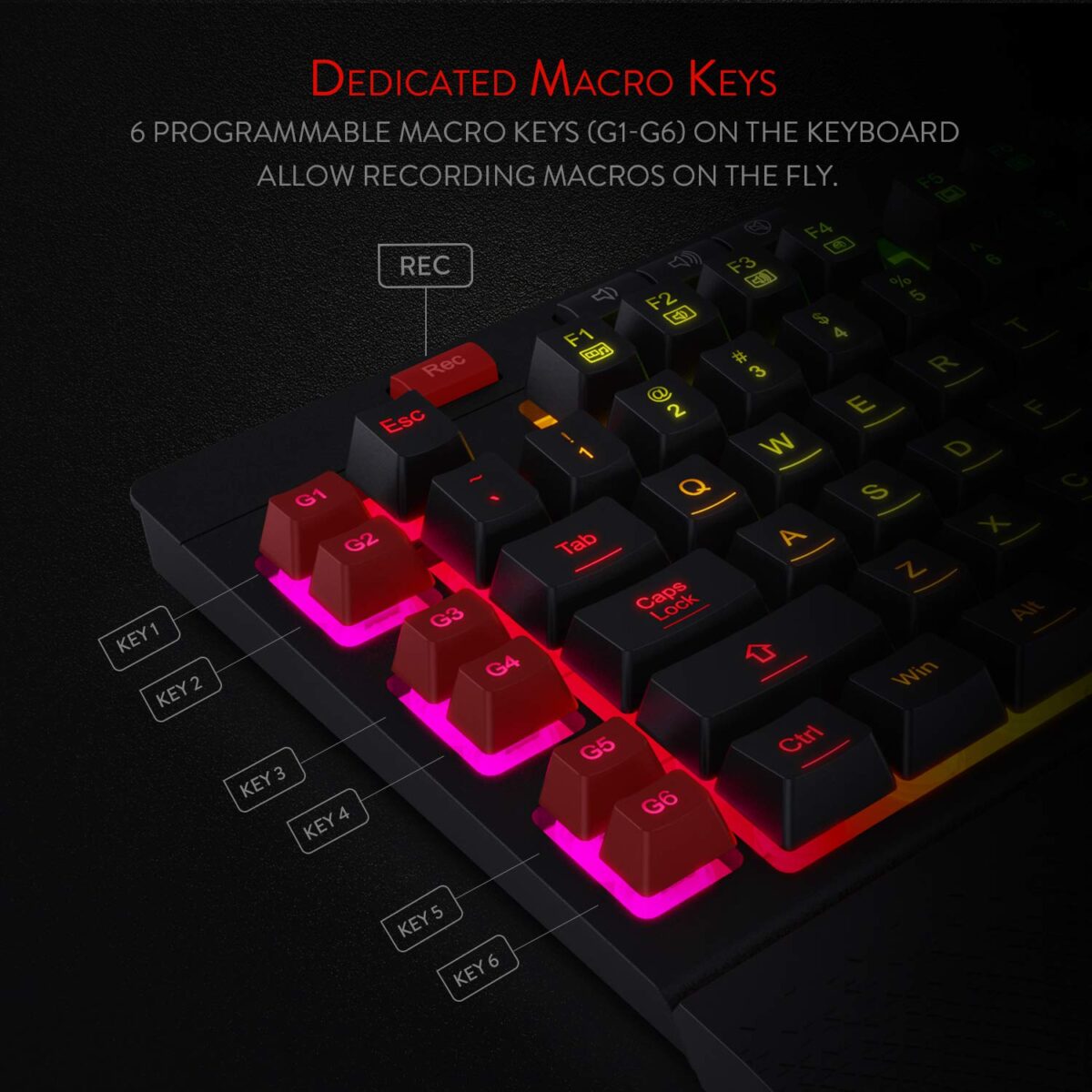 Redragon Shiva K512-Wired Membrane Keyboard RGB Black
