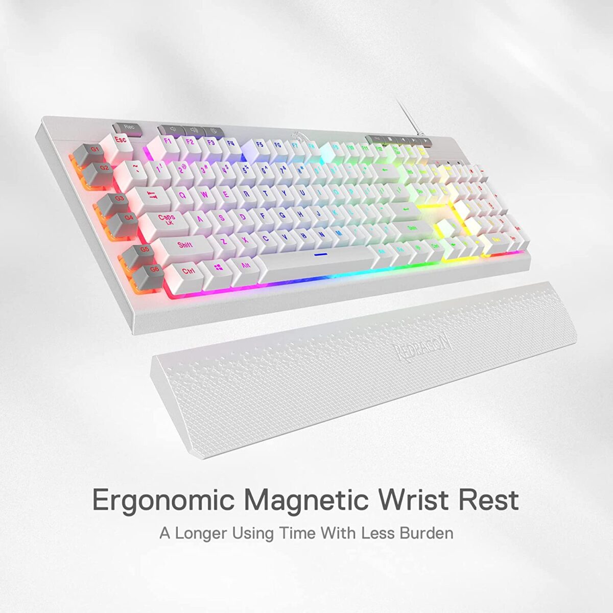 Redragon Shiva K512-Wired Membrane Keyboard RGB White