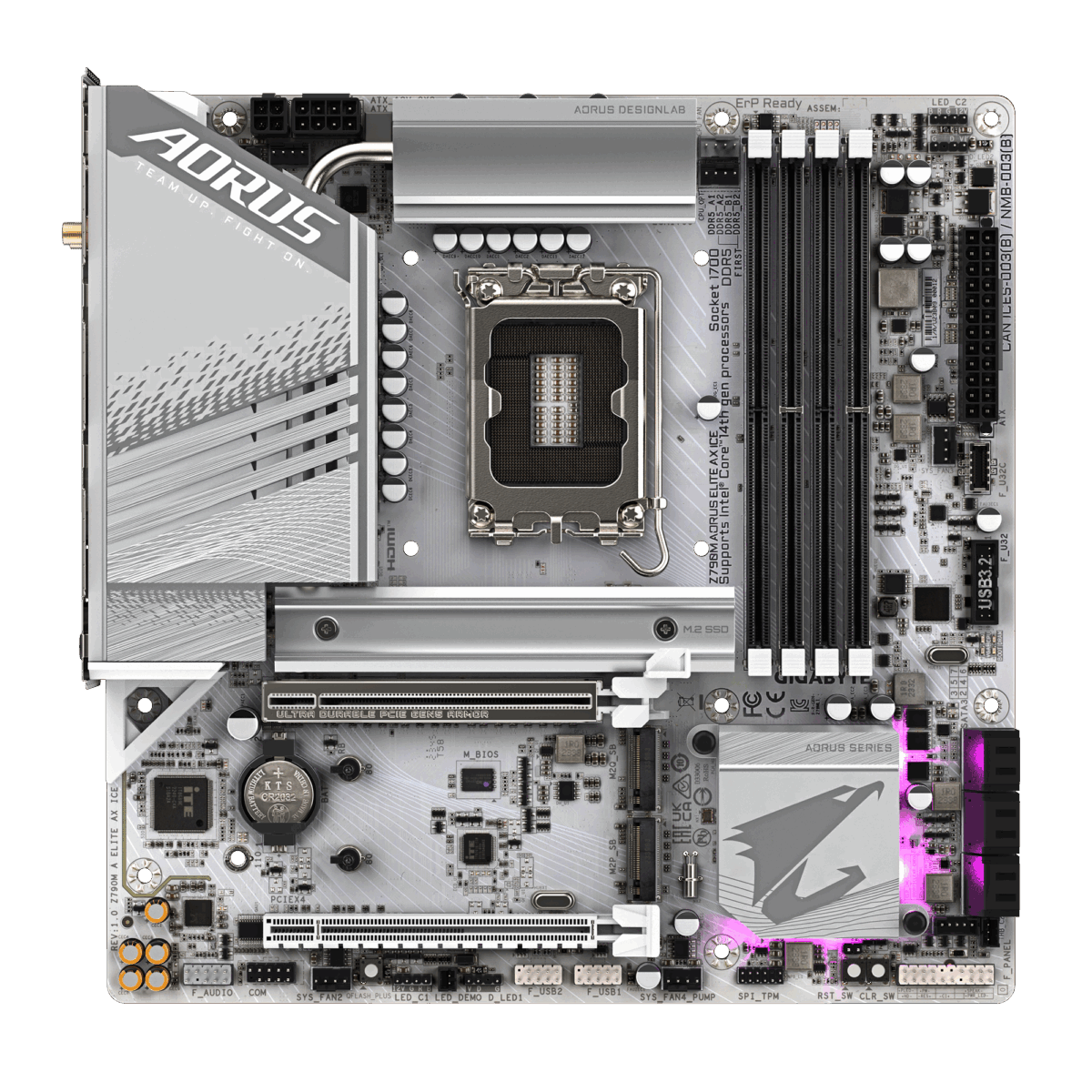 Gigabyte Z790m Aorus Elite AX Ice Motherboard - Image 6