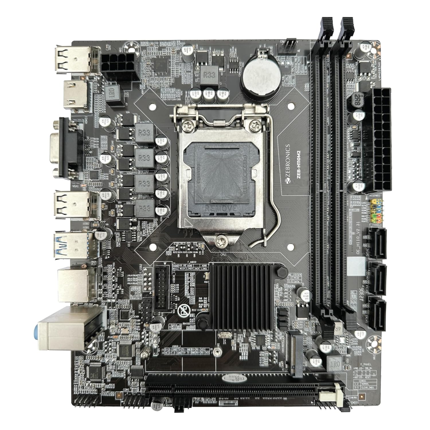 Zebronics H110-M2 Micro‑ATX Motherboard LGA 1151 DDR4 | PCIe x16 + M.2 NVMe, USB 3.0