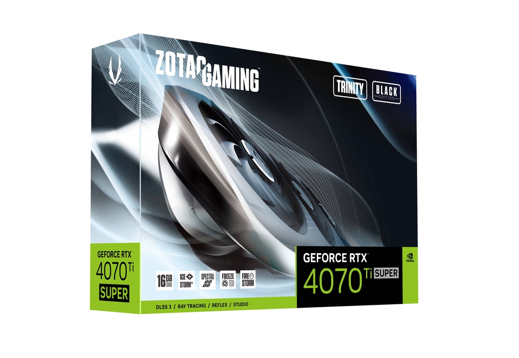 Zotac Gaming GeForce RTX 4070 Ti Super Trinity Black Edition 16GB GDDR6X Graphics Card | DLSS 3.5, Triple Fan Cooling, Ray Tracing