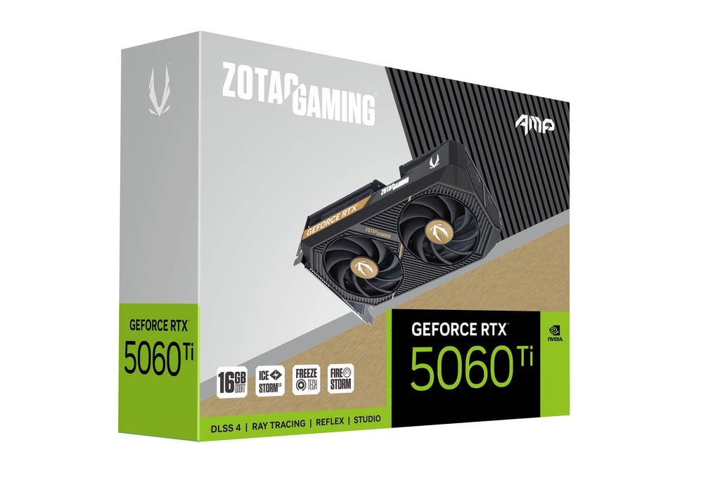 Zotac Gaming GeForce RTX 5060 Ti AMP 16GB GDDR7 Graphics Card | DLSS 3.5, Ray Tracing, Triple-Fan IceStorm Cooling