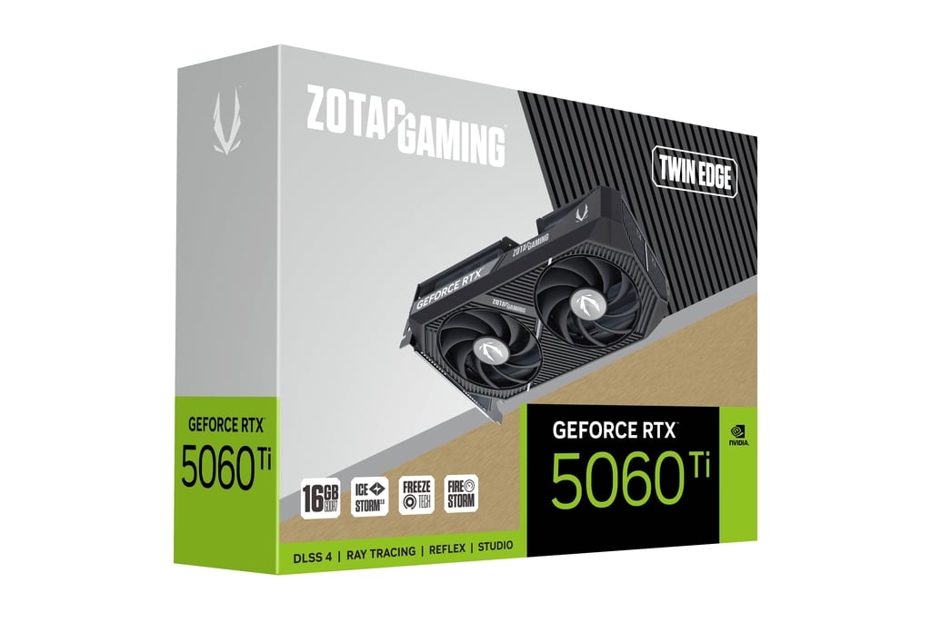 Zotac Gaming GeForce RTX 5060 Ti Twin Edge 16GB GDDR7 Graphics Card | Dual-Fan Design, DLSS 3.5, Ray Tracing