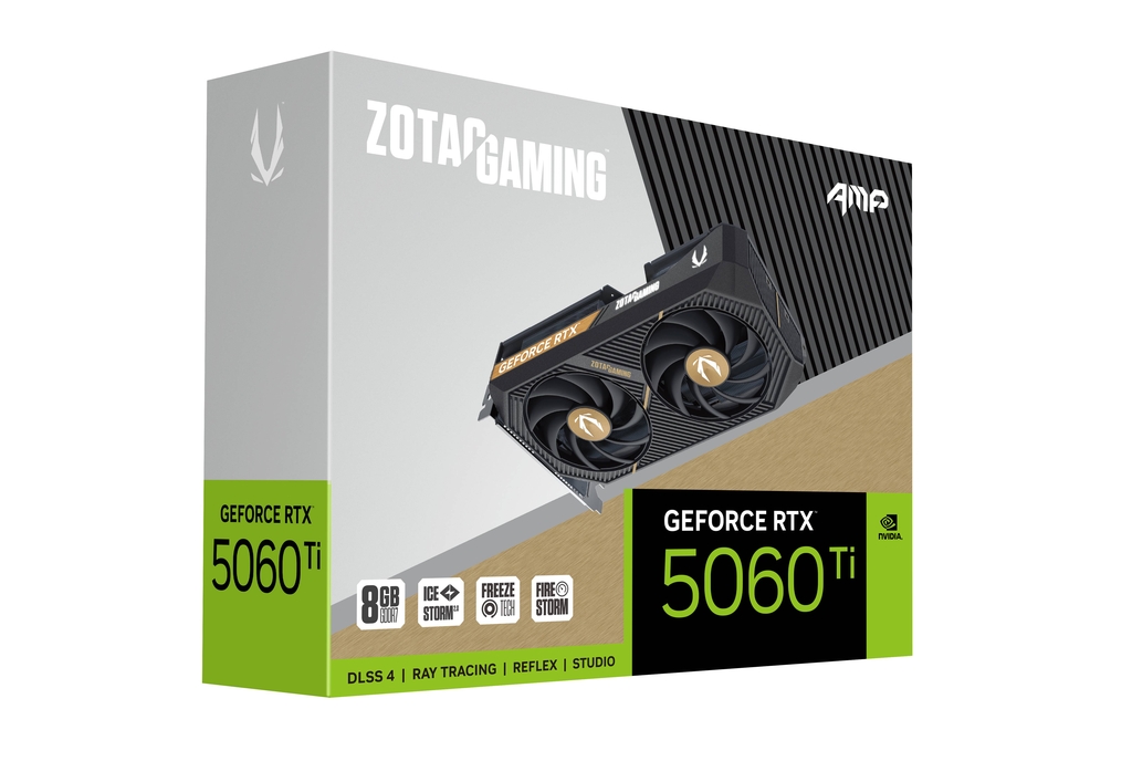 Zotac Gaming GeForce RTX 5060 Ti AMP 8GB GDDR7 Graphics Card | LSS 3.5, Ray Tracing, IceStorm Cooling