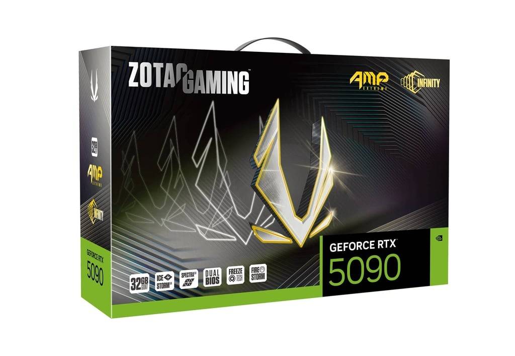 Zotac Gaming GeForce RTX 5090 AMP Extreme Infinity 32GB GDDR7 Graphics Card DLSS 3.5, Ray Reconstruction, AI-Ready