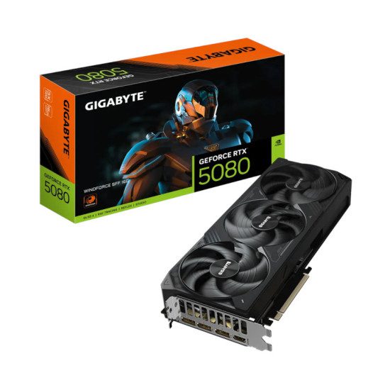 Gigabyte GeForce RTX 5080 Windforce OC 16GB GDDR7 Graphics Card | DLSS 4, Ray Tracing & Dual-Fan
