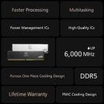 TeamGroup T-Create Expert 2x16GB 6000MHz (6000MT/s) CL30 Black 32GB DDR5 RAM Kit, Desktop Memory, Metal Heatsink, 10Layer PCB For Overclocking, ECC, XMP 3.0/EXPO, For Intel/AMD CPU, Low Latency Module - Image 3