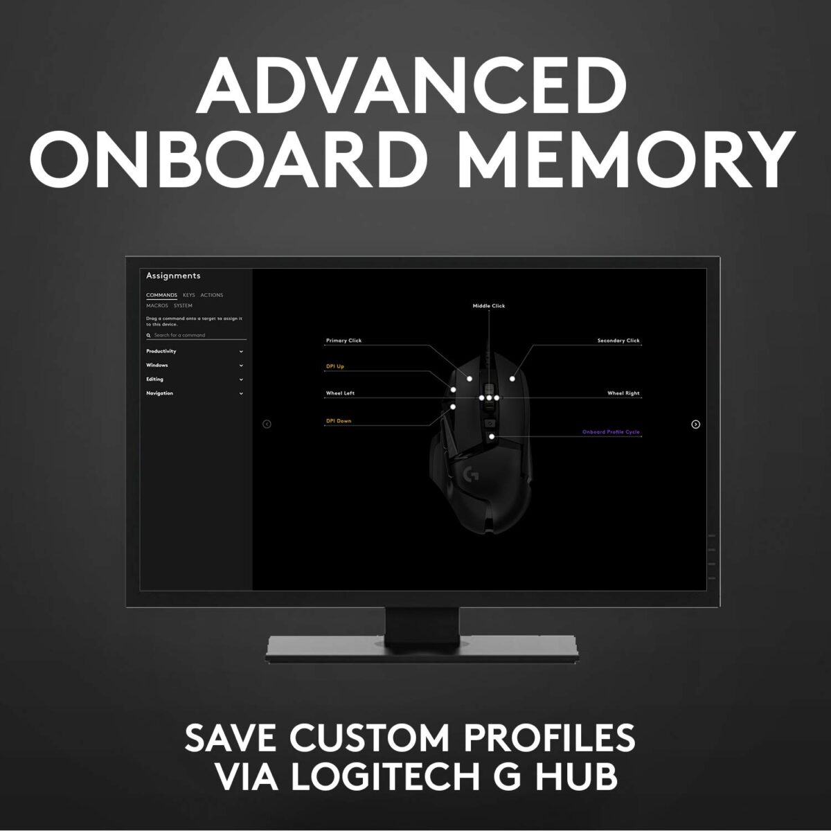 Logitech G502 Hero High Performance Wired USB Gaming Mouse, Hero 25K Sensor, 25,600 DPI, RGB, Adjustable Weights, 11 Programmable Buttons, On-Board Memory, PC/Mac - Black - Image 5