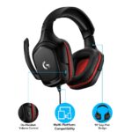 Logitech G331 Wired Over Ear Gaming Headphones, 50 mm Audio Drivers, Rotating Leatherette Ear Cups, 3.5 mm Audio Jack, with mic, Lightweight for PC, Mac, Xbox One, PS4, Nintendo Switch - Black/Red - Image 5