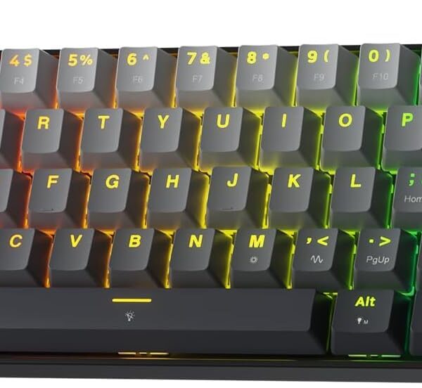 Redragon K617 Rapid Trigger Gaming Keyboard, 60% 61 Keys Wired Mechanical Keyboard w/Hyper-Fast Actuation, Dedicated Magnetic Switch, Actuation Point Adjustable, 8K Hz Polling Rate, Misty Grey