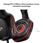 Logitech G331 Wired Over Ear Gaming Headphones, 50 mm Audio Drivers, Rotating Leatherette Ear Cups, 3.5 mm Audio Jack, with mic, Lightweight for PC, Mac, Xbox One, PS4, Nintendo Switch - Black/Red - Image 4