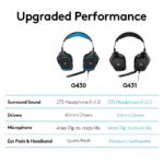 Logitech G431 with 7.1 Surround Sound, DTS X 2.0, 50 mm Audio Drivers, USB and 3.5 mm Jack, Flip-to-Mute Mic Wired Over Ear Headphones with Mic for PC - Black - Image 3