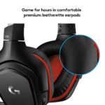 Logitech G331 Wired Over Ear Gaming Headphones, 50 mm Audio Drivers, Rotating Leatherette Ear Cups, 3.5 mm Audio Jack, with mic, Lightweight for PC, Mac, Xbox One, PS4, Nintendo Switch - Black/Red - Image 3