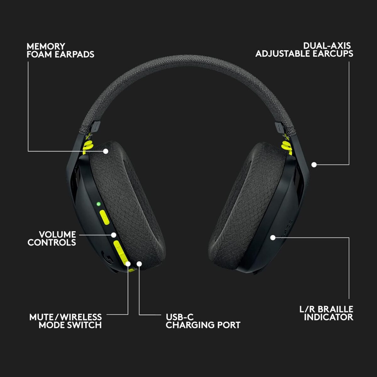 Logitech G435 Light Speed and Lightweight Gaming Bluetooth Wireless Over Ear Headphones with Mic, 18H Battery, Compatible for Dolby Atmos, Pc, Ps4, Ps5, Mobile - Image 3