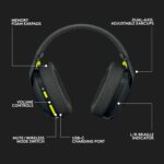 Logitech G435 Light Speed and Lightweight Gaming Bluetooth Wireless Over Ear Headphones with Mic, 18H Battery, Compatible for Dolby Atmos, Pc, Ps4, Ps5, Mobile - Image 3