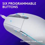 Logitech G203 Wired Gaming Mouse, 8,000 DPI, Rainbow Optical Effect LIGHTSYNC RGB, 6 Programmable Buttons, On-Board Memory, Screen Mapping, PC/Mac Computer and Laptop Compatible - White - Image 7