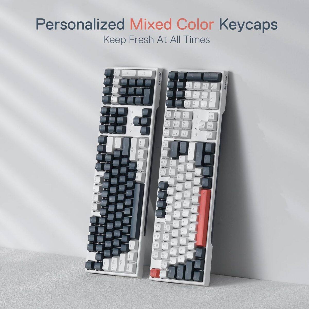 Redragon K668 RGB Gaming Keyboard, 104 Keys + Extra 4 Hotkeys Wired Mechanical Keyboard w/Sound Absorbing Foams, Upgraded Hot-swappable Socket, Mixed Color Keycaps, Red Switch - Image 4