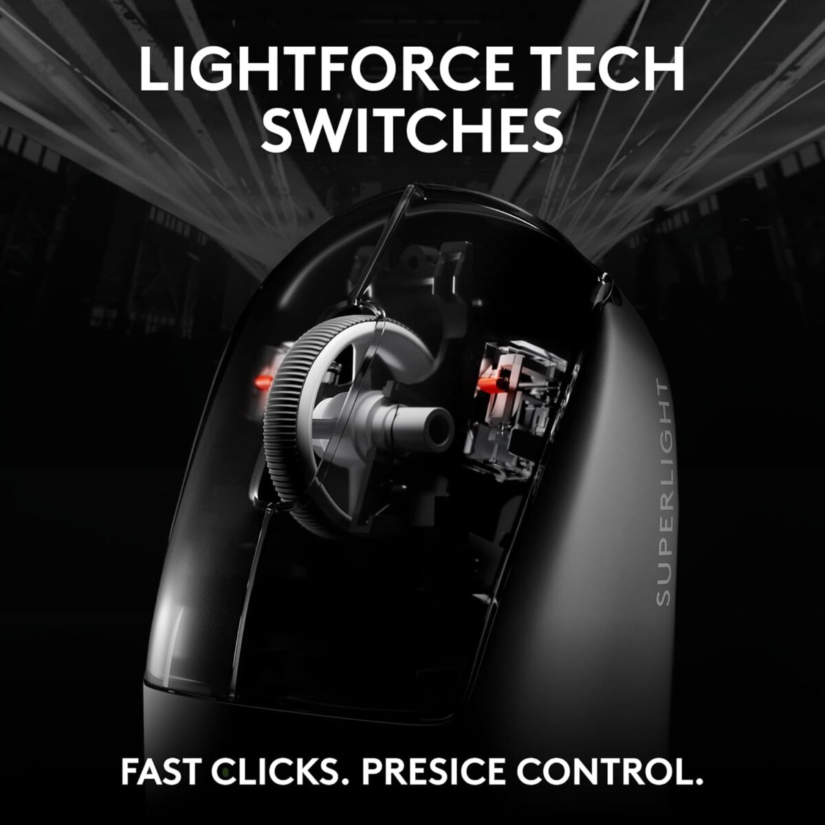 Logitech G PRO X Superlight 2 Lightspeed Wireless Gaming Mouse, Lightweight, LIGHTFORCE Hybrid Switches, Hero 2 Sensor, 32,000 DPI, 5 Programmable Buttons, USB-C Charging, PC & Mac - Black - Image 7