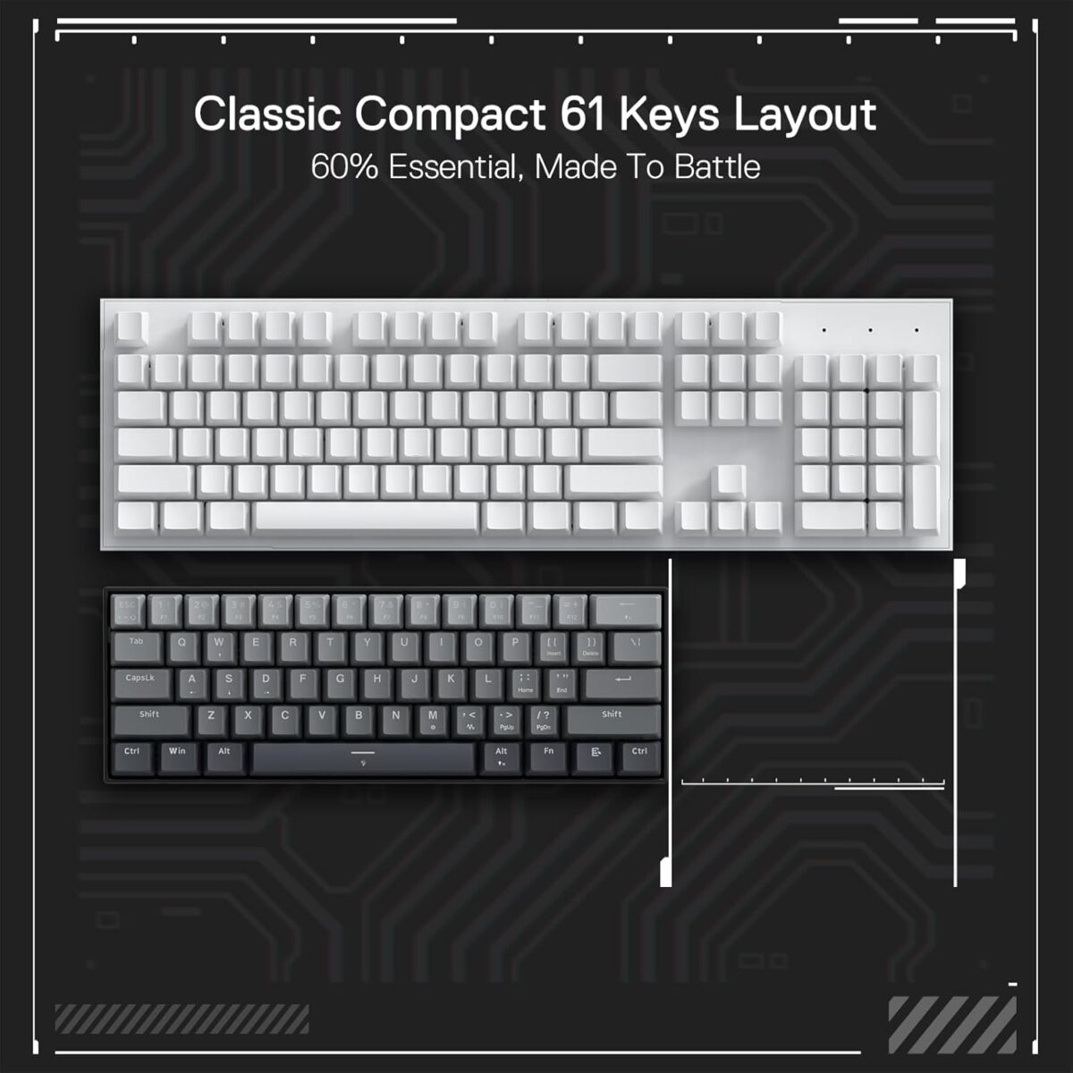 Redragon K617 Rapid Trigger Gaming Keyboard, 60% 61 Keys Wired Mechanical Keyboard w/Hyper-Fast Actuation, Dedicated Magnetic Switch, Actuation Point Adjustable, 8K Hz Polling Rate, Misty Grey - Image 4