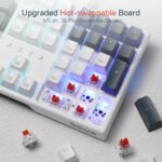 Redragon K668 RGB Gaming Keyboard, 104 Keys + Extra 4 Hotkeys Wired Mechanical Keyboard w/Sound Absorbing Foams, Upgraded Hot-swappable Socket, Mixed Color Keycaps, Red Switch - Image 5