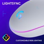 Logitech G203 Wired Gaming Mouse, 8,000 DPI, Rainbow Optical Effect LIGHTSYNC RGB, 6 Programmable Buttons, On-Board Memory, Screen Mapping, PC/Mac Computer and Laptop Compatible - White - Image 6
