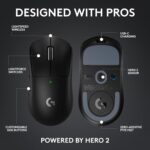 Logitech G PRO X Superlight 2 Lightspeed Wireless Gaming Mouse, Lightweight, LIGHTFORCE Hybrid Switches, Hero 2 Sensor, 32,000 DPI, 5 Programmable Buttons, USB-C Charging, PC & Mac - Black - Image 3