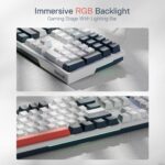 Redragon K668 RGB Gaming Keyboard, 104 Keys + Extra 4 Hotkeys Wired Mechanical Keyboard w/Sound Absorbing Foams, Upgraded Hot-swappable Socket, Mixed Color Keycaps, Red Switch - Image 7