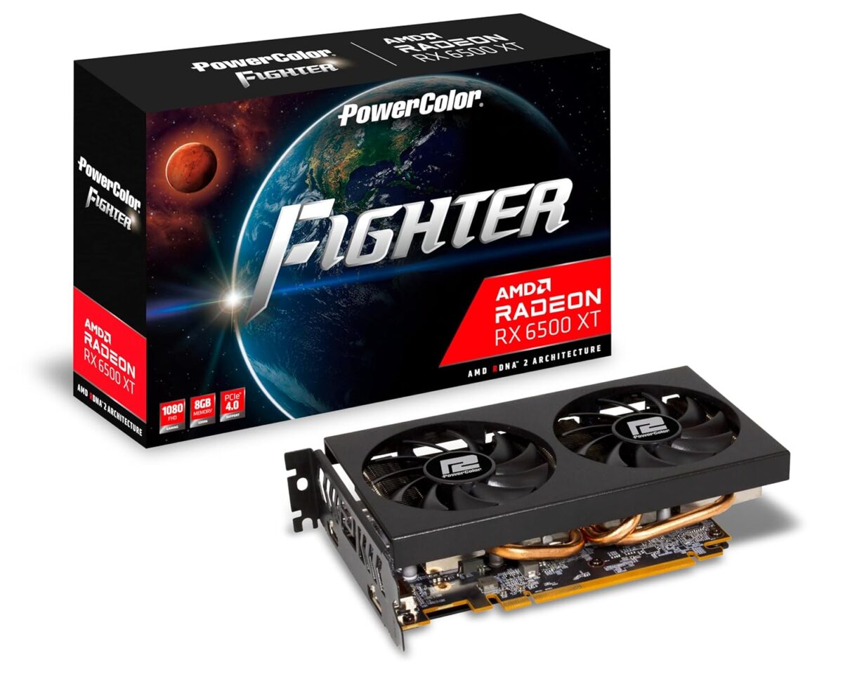 PowerColor Fighter Radeon RX 6500 XT 8GB GDDR6, Compact RDNA 2 Graphics Power for 1080p Gaming - Image 1