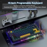 AULA F75 75% Wireless Mechanical Keyboard | Hot Swappable | Pre-lubed Linear Switches | RGB Backlit | 2.4GHz/Type-C/Bluetooth Gaming Keyboard (Thunder Black, Graywood Switch) - Image 3