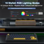 AULA F75 75% Wireless Mechanical Keyboard | Hot Swappable | Pre-lubed Linear Switches | RGB Backlit | 2.4GHz/Type-C/Bluetooth Gaming Keyboard (Thunder Black, Graywood Switch) - Image 4