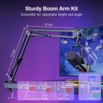 FIFINE AmpliGame AM8T XLR/USB Dynamic Gaming Microphone Kit with RGB and Boom Arm - Image 5