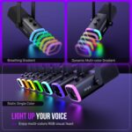 FIFINE AmpliGame AM8T XLR/USB Dynamic Gaming Microphone Kit with RGB and Boom Arm - Image 6