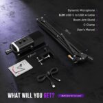 FIFINE AmpliGame AM8T XLR/USB Dynamic Gaming Microphone Kit with RGB and Boom Arm - Image 2