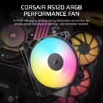 Corsair Fan RS120 ARGB, 120mm ARGB Fan, Single Pack - Black - Image 9