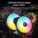 Corsair Fan RS140 ARGB, 140mm ARGB Fan PWM, Single Pack - Black - Image 2
