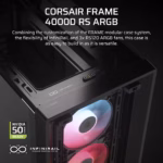 Corsair Frame 4000D RS ARGB Modular Mid-Tower PC Case, Black - Image 9