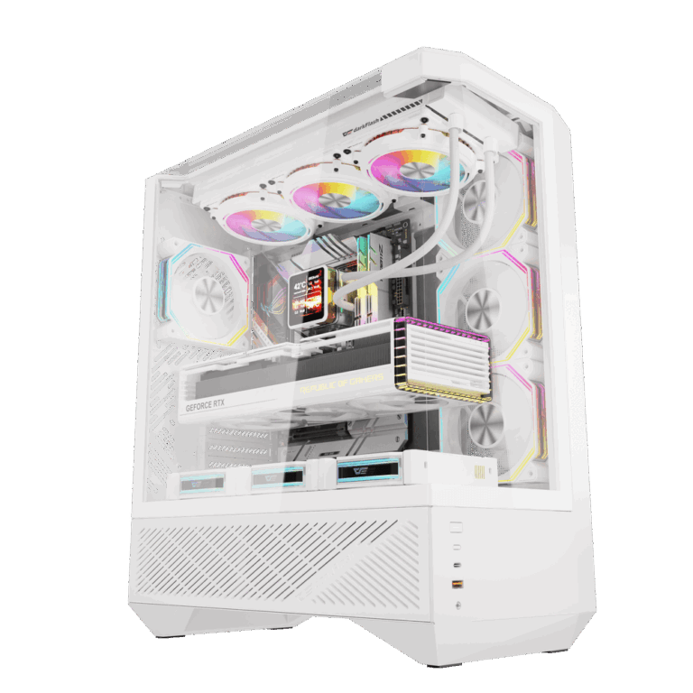 DarkFlash DY460 ATX White Desktop Cabinet