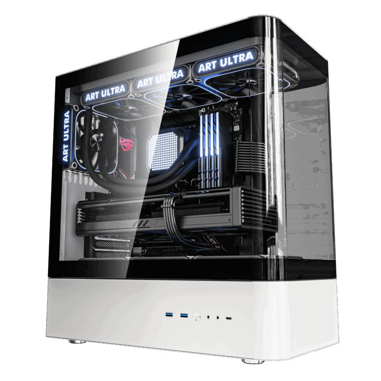 DarkFlash HM1 ATX White Desktop Cabinet