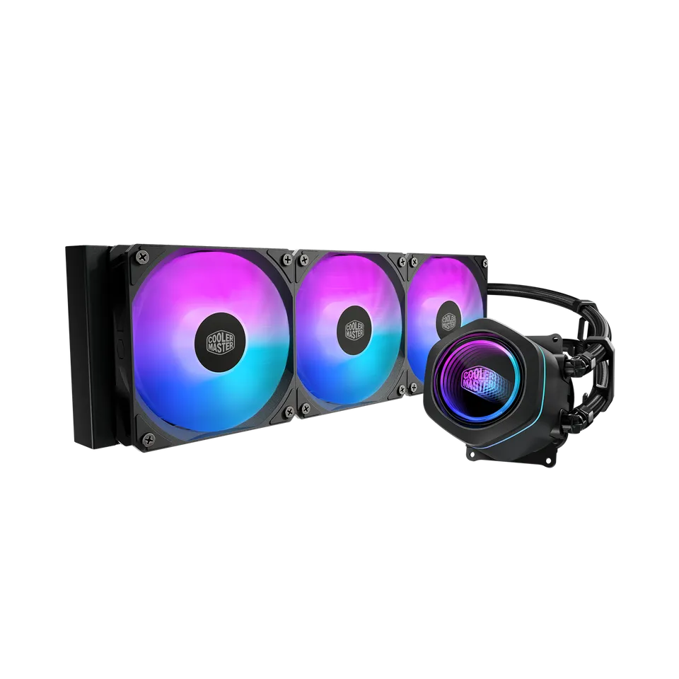 smart Cooler Master MasterLiquid 360 Core Nex ARGB AIO Liquid CPU Cooler – Black | Dual Chamber Pump, 3x 120mm ARGB Fans, LGA1700 & AM5 Support | MLX-D36M-A18PA-R1 - Image 1