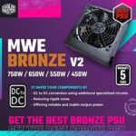 Cooler Master MWE Series 3.1 ATX Power Supply – Reliable 80+ Efficiency for Gaming & Workstations