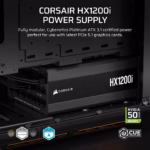 Corsair HX1200i Fully Modular Ultra-Low Noise Platinum ATX 1200 Watt PC Power Supply Black - (R-41178250) - Image 10