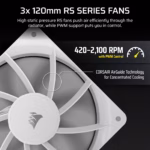 Corsair Nautilus 360 RS LCD White, 360mm Radiator, Liquid CPU Cooler With Heatsink - Image 7
