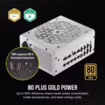 Corsair RMx Shift White Series, RM1200x Shift White, 1200 Watt, 80 PLUS GOLD, Fully Modular Power Supply - Image 9