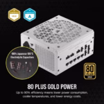 Corsair RMx Shift White Series, RM850x Shift White, 850 Watt, 80 PLUS GOLD Certified, Fully Modular Power Supply -   (R-41178250) - Image 9